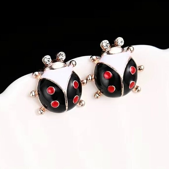 Lady Bug Stud Earrings #1148 - Picture 4 of 5
